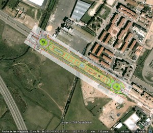 Superposición de imagen del proyecto con imagen de satelite